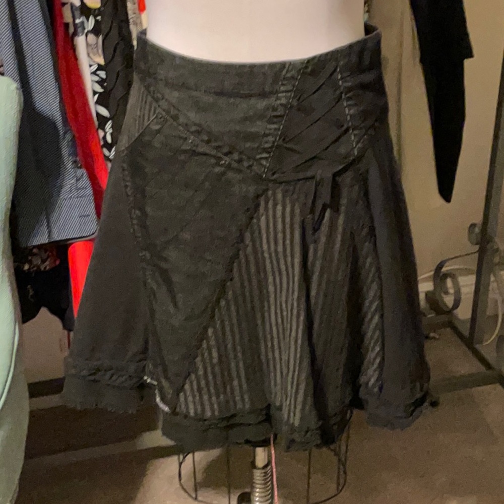 Morgan de Toi black frayed skirt 42 Large